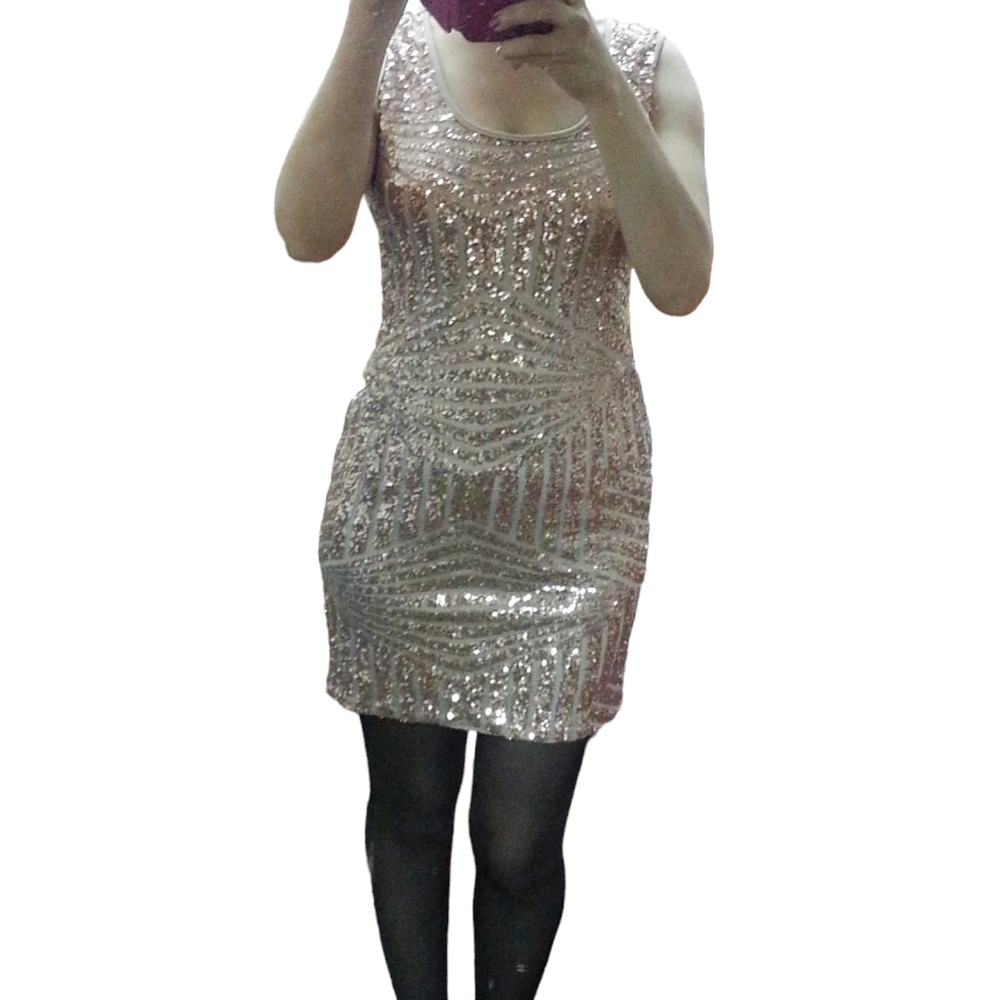 Quiz dress,Gold color,